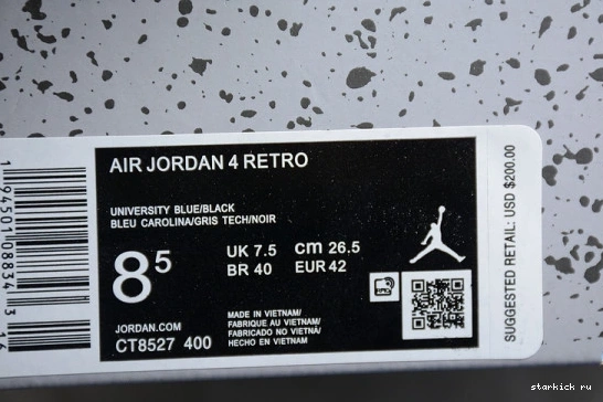CT8527-400 CT8527-400 Blue University Retro 4 Jordan Air 0205